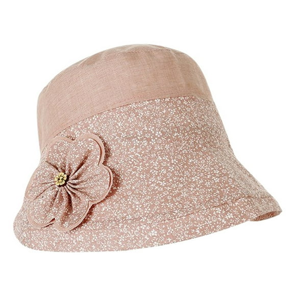Fgnfyis Women's Summer Wide Sun Beach Hat Sun Hat Flower Tea Party Hat Womens Hats Pink