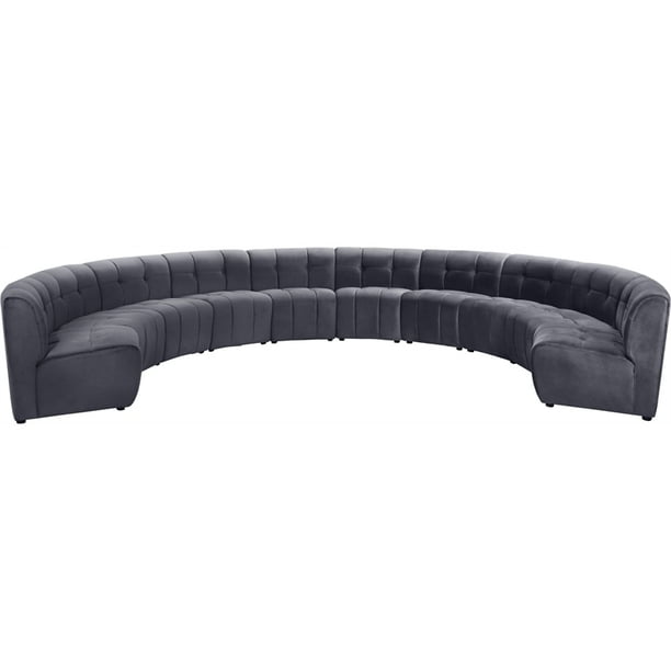 Limitless Grey Velvet 15pc. Modular Sectional