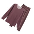 thumbnail image 2 of Qarigey Conjunto de ropa interior térmica para hombre, capa base gruesa, vestido cálido, ropa de invierno colorida ajustada pura, pintura conjuntos de ropa Vino tinto>L NO6, 2 of 6