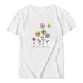 thumbnail image 4 of Birdeem T-Shirt Décontracté pour Femmes Imprimé Col Rond Manches Courtes Chandail Blouse Tops, 4 of 4