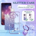 thumbnail image 4 of (3in1 for Apple iPhone 14 Pro Case Glitter Sparkly for Women Girls Sparkle Girly Bling Shiny Phone Cover Cute Flowers Floral Design with Ring Holder Pretty Purple Cases for 14 Pro 6.1'', 4 of 7
