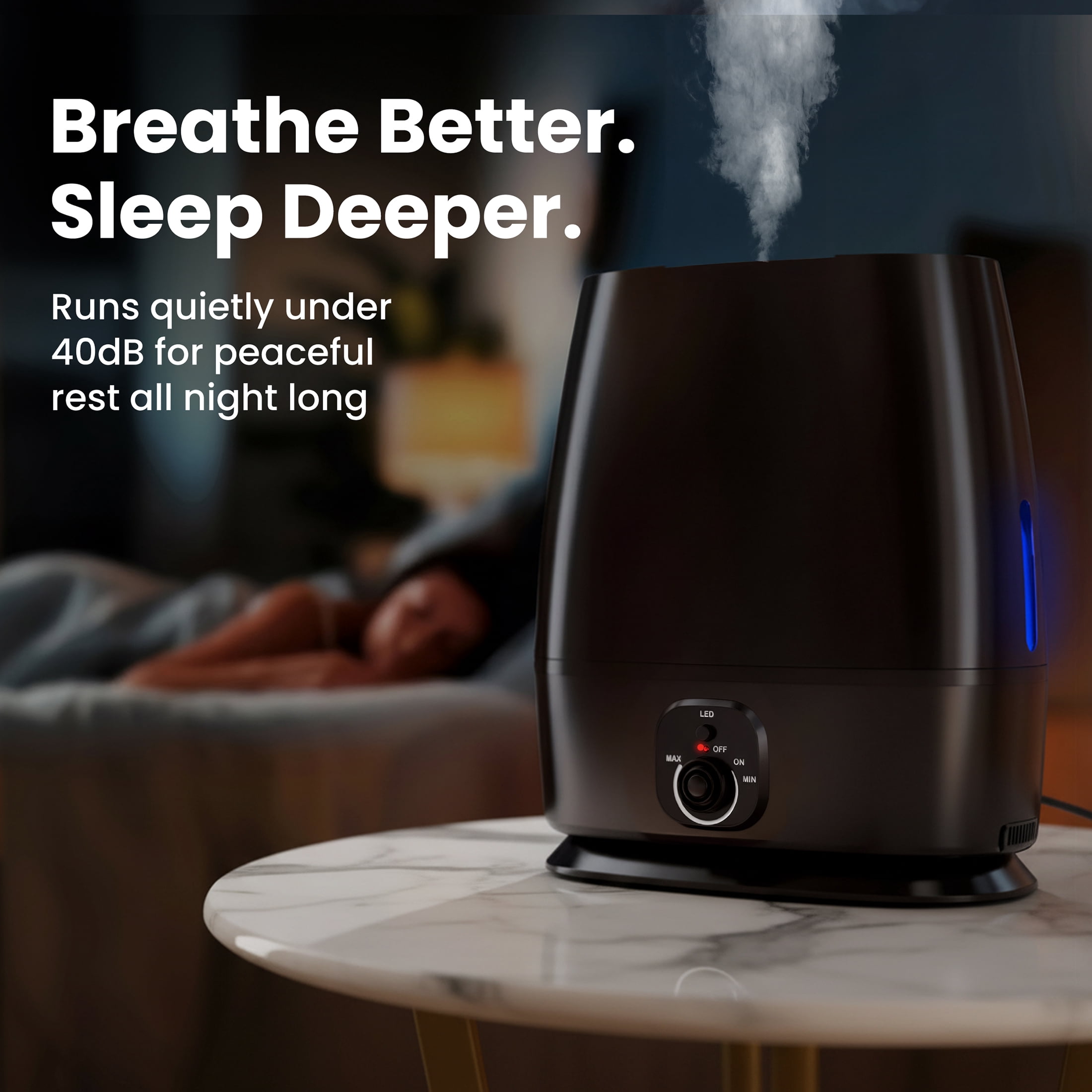 Everlasting Comfort Cool Mist Humidifier, 6L Filterless Humidifier for Large Rooms