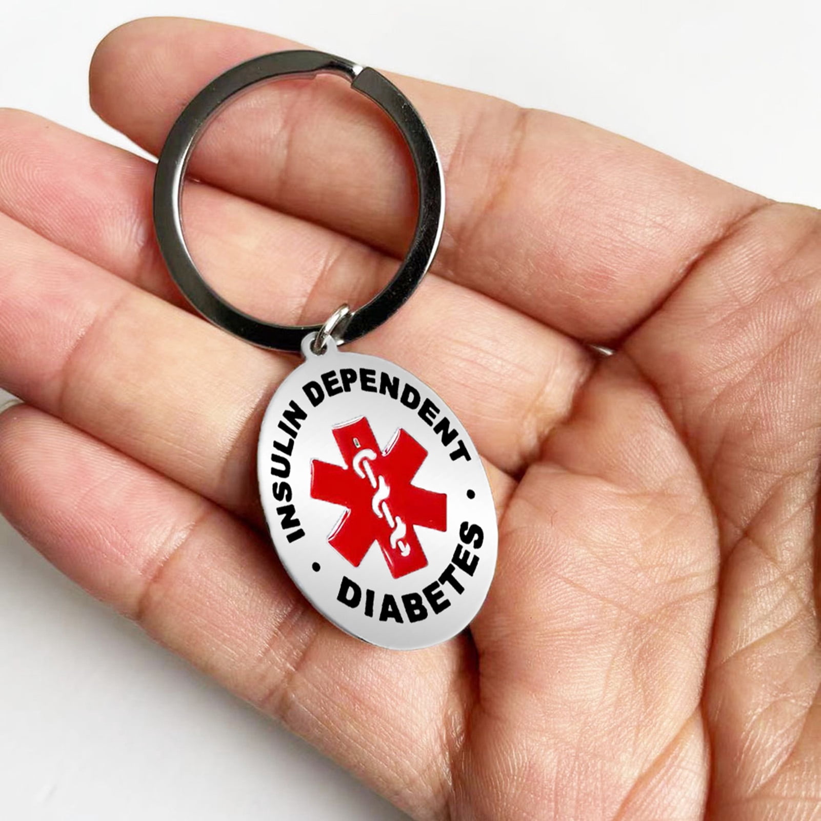 Buy KABOER Medical Alert DIABETES Keychains Diabetic Health Symbol Sign