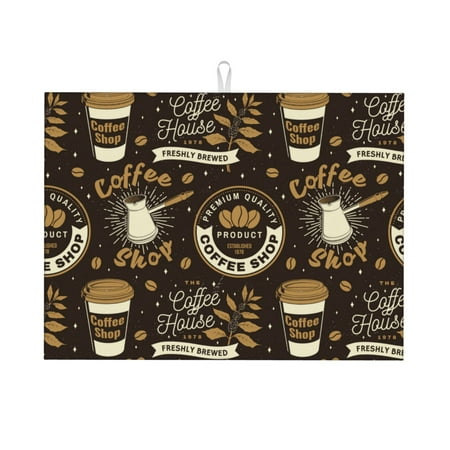 

Xecao coffee shop house Patten Drying Mat Dish Drying Mats for Kitchen Counter Super Absorbent Dish Drying Pads 18×24 Inch