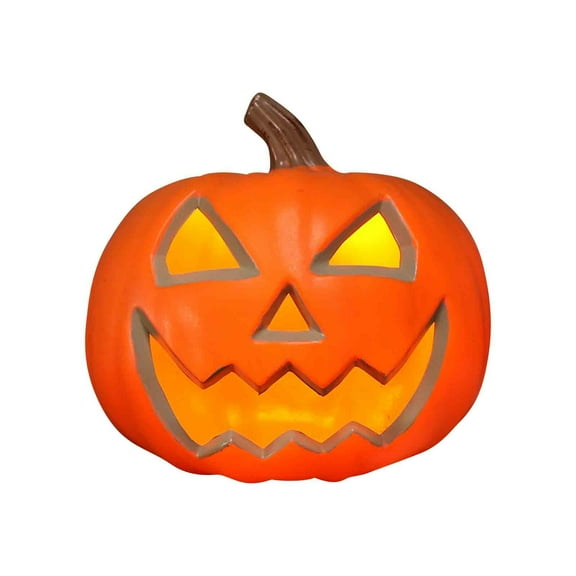 TOPRenddon Plastic Jack O Lantern Pumpkins Halloween Light up Pumpkin Outdoor Indoor Battery Operated Lighted Pumpkin with Spooky Face Halloween Pumpkin Decorations Party Favor Gifts
