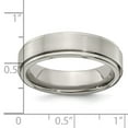 thumbnail image 5 of Auriga Fine Jewelry Titanium Brushed/Polished Flat Step Edge 6mm Men's Band Size 10, 5 of 6