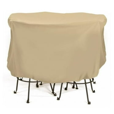 Two Dogs Designs 74 in. Round Bistro Set Cover - Khaki - 2D-PF74005