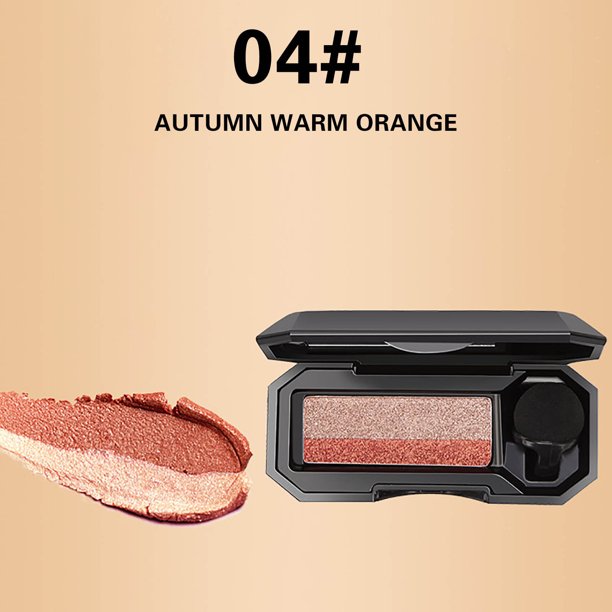 Teissuly Two Colors Eye Shadow Earth Color With Makeup Mirror Small Bowl Cut Head Eye Shadow Brush Two Color Teissuly WER202401225531