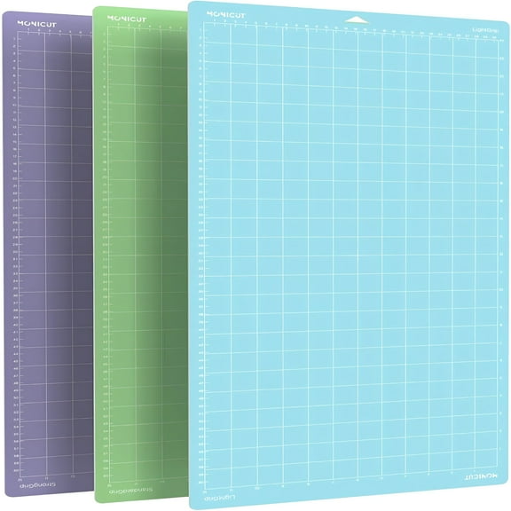 CCOCC 12x24 Cutting Mat for Cricut Maker,Explore,Air,One (Lightgrip,Standardgrip,Stronggrip),3 Pcs Non-Slip Flexible Cutting Mats for Crafts,Quilting,Sewing and all Arts
