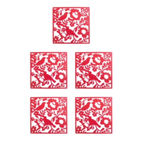 Advancent Panel de pantallas divisorias para habitación de Bar, hogar, Hotel, decorativo ligero y fácil de montar, gráfico de pájaro rojo, 4 Type2 NO2