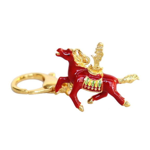 Feng Shui Red Windhorse for Success Luck Keychain