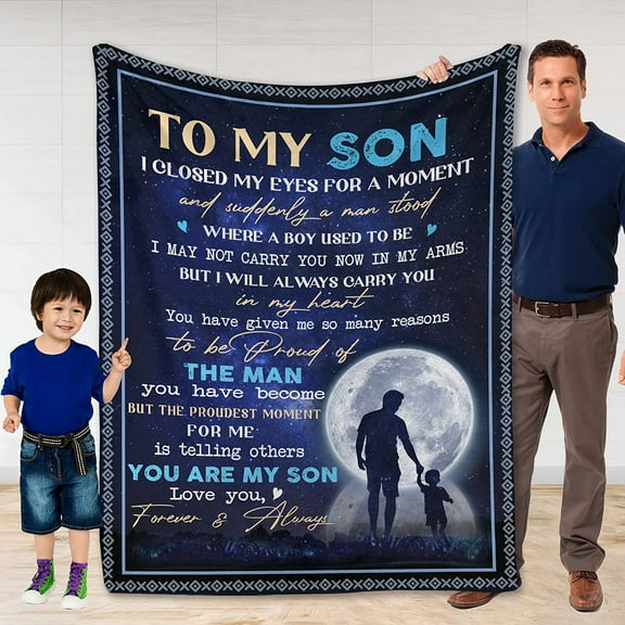 LHSHID to My Son Gifts from Mom Dad Blanket Gifts for Son from Mother Father Gifts for Christmas Birthday New Year Graduation Throw Bed Blanket 30x40in
