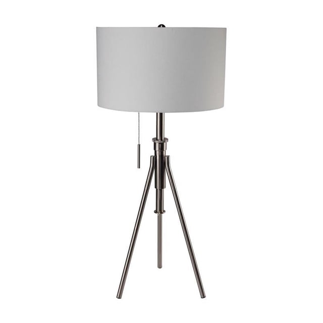 Furniture of America Coria Contemporary Metal 16" Table Lamp in Brushed Silver