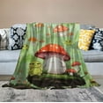 thumbnail image 2 of HENGT Frog Mushroom Blanket, Aesthetic Frog Mushroom Gifts for Girls Women Teens, Cozy Soft Lightweight Kawaii Green Throw Plush Blanket, Cute Frogs Mushroom Decor Stuff,, 2 of 6