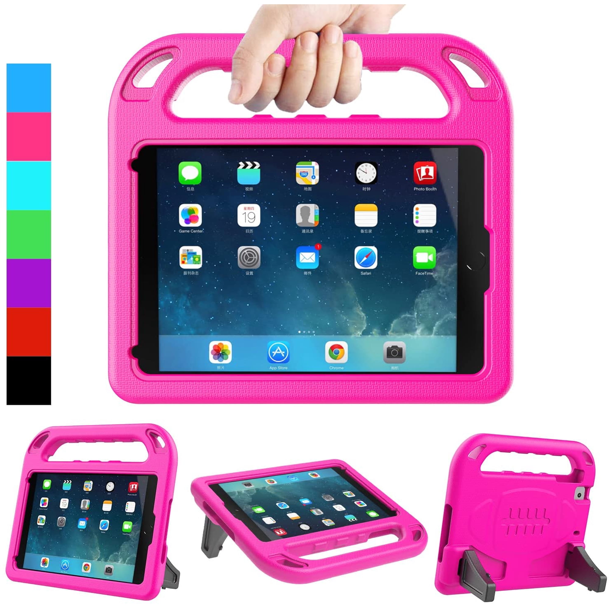 AVAWO Kids Case for iPad Mini 1 2 3 4 5 - Light Weight Shock Proof Handle Friendly Convertible Stand Kids Case for iPad Mini, Mini 5 (2019), Mini 4, iPad Mini 3rd Generation, Mini 2 Tablet - Rose