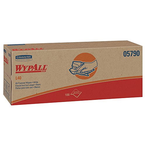 Wypall 05790 L40 Essuie-glace Tout Usage dans une Boîte Pop-Up, 16,4" de Longueur X 9,8" de Largeur, Blanc (9 Boîtes de 100)