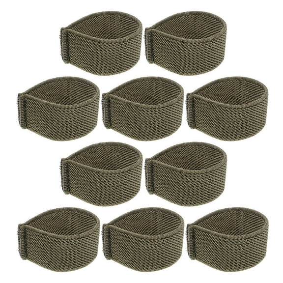 Milisten 10Pcs Olive Green Elastic Belt Retainers with Webbing Design for Easy Outdoor Belt Adjustment