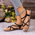 thumbnail image 6 of Viluyesy Flat Sandals for Womens, Casual Clip Toe Weave Strappy Comfort Summer Vacation Shoes Black US6.5, 6 of 9