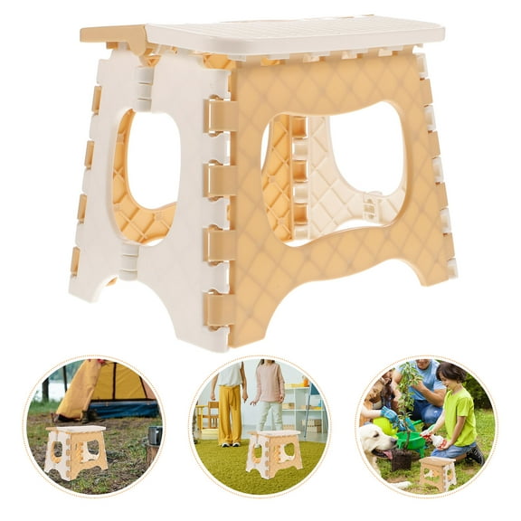 GOOHOCHY 1Pcs Folding Chair Rectangular for Kitchen Beige 9.82X7.07X7.86in