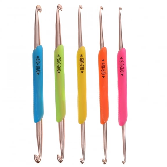 ACDANC 5 Pcs Crochet Hook Soft Grip Handles Crochet Yarn Knitting Needles Double Crochet Soft Rubber Sweater Aluminum