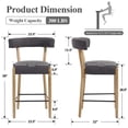 thumbnail image 2 of Dayalane 26.5" Counter Height Barstools Set of 2, Modern Farmhouse Bar Stools with Curved Back and Rubberwood Frame Upholstered Linen Kitchen Stool for Counter Bar Island Bar Pub, Charcoal, 2 of 12