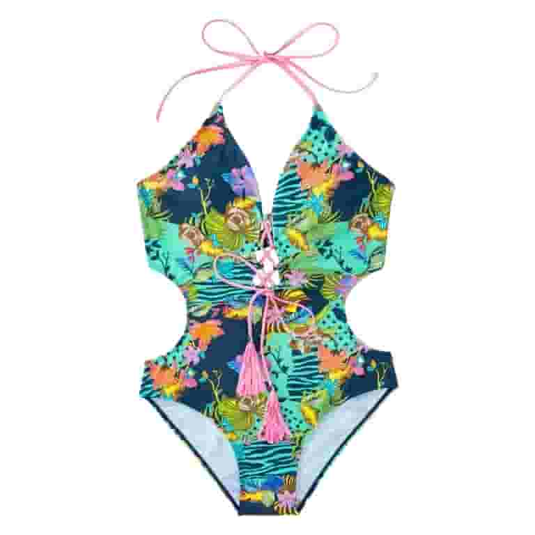 たぬき 希少 Piece One Women's Bathing Halter Swimwear Control Tummy Suit Clothing