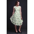 thumbnail image 2 of Bimba White Zamioculcas Leaves Women Knee Length Sleeveless Casual Summer Sun Tank Dress-X-Small, 2 of 6