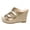 Gold, variant on Womens Platform Sandals Gladiator Woven Strappy Open Toe Wedge Heels Summer Beach Pool Slip on Dress Shoes Backless Chunky Pumps Silver Size 7.5