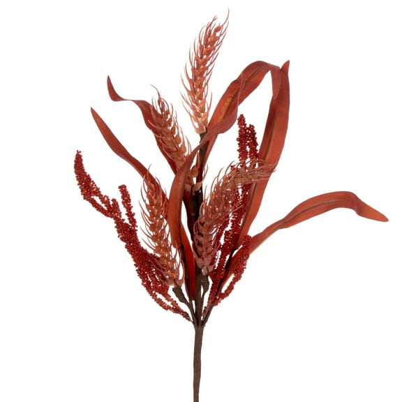 Vickerman 19" Brown Artificial Leaf Pick, 6 per bag.