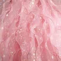 16.4 Ft Sequined Yarn Ribbon for DIY Hair Accessories and Christmas Crafts, Transparent Sparkle Ribbon for Holiday Decorations(Pink)