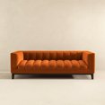thumbnail image 2 of 3 Seat Mid-century Modern Velvet , Burnt Orange - Soft Upholstery In Burnt, Long-lasting Durability, 2 of 5