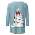 thumbnail image 6 of Jovrlynd Christmas Shirts Women Ugly Funny Cute Crewneck 3/4 Sleeve Tops Loose Holiday Graphic Tee, S-5XL, 6 of 7
