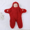 thumbnail image 2 of Baby Starfish Onesie, Thick Imitation Fleece Starfish Newborn Sleeping Bag, Infant Footie Jumpsuit Winter Warm Outfits, 2 of 11