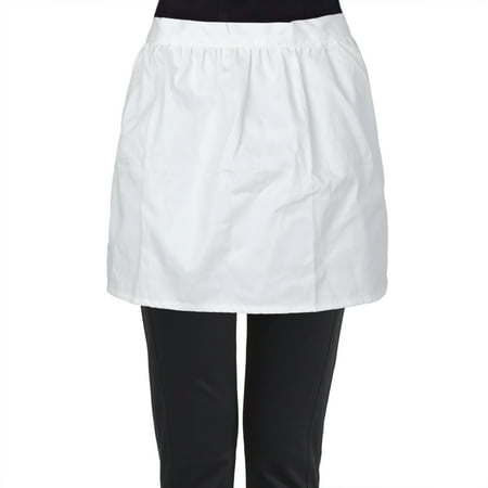 Duck Waist Apron - Aspire White Half Aprons, Cotton Kitchen Cafe Waitress Waist Apron Tea Party Maid Working Costume-White-M