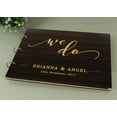 thumbnail image 4 of Personalized We Do Guest Book Rustic Wedding Wood Wooden Engraved Scrapbook, 4 of 5