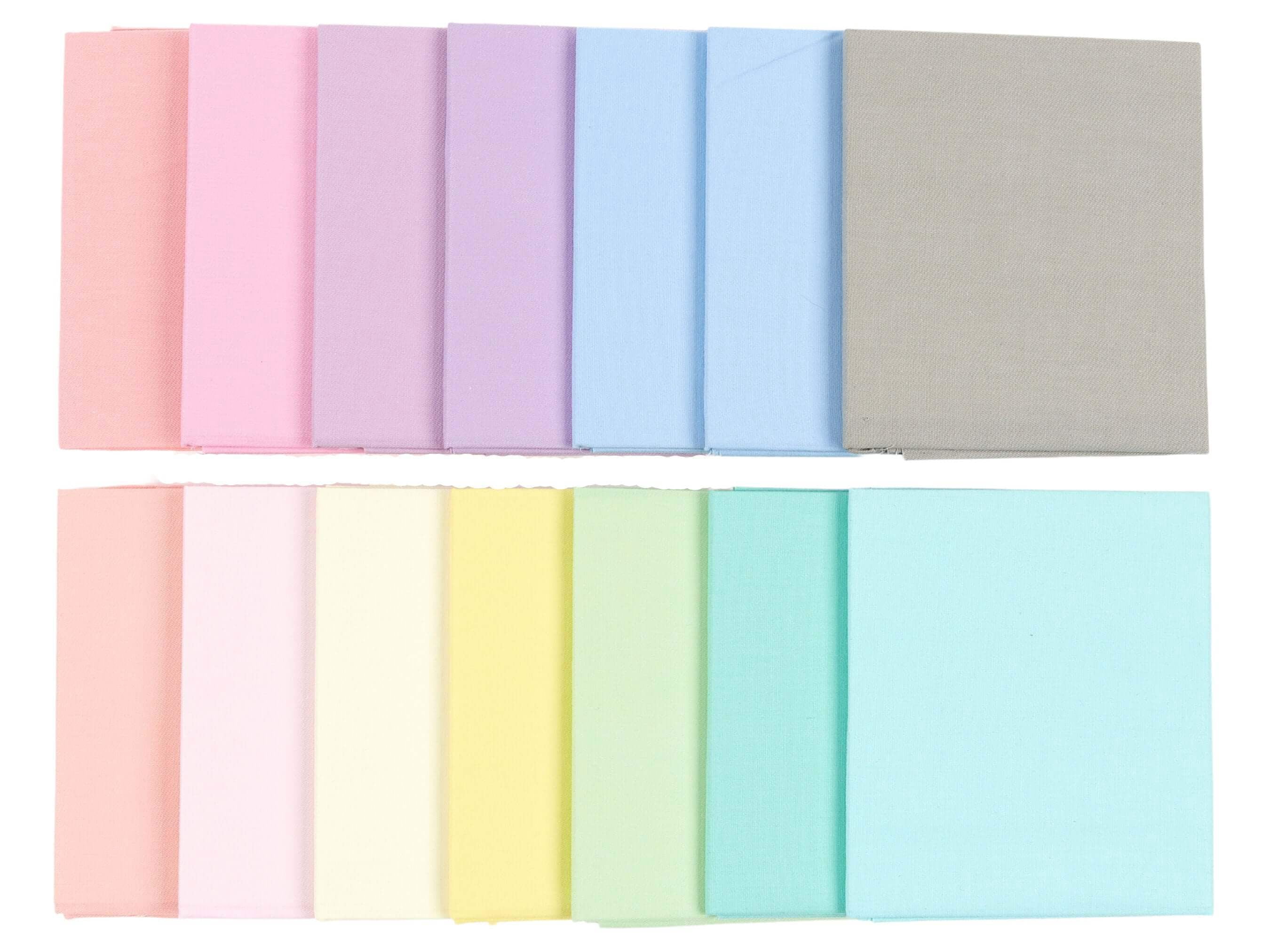 Fat Quarter Bundle -100% Cotton | Pastel Mix l Mix - 14 Colors | Quilting  Crafting Fabric |Special Gift