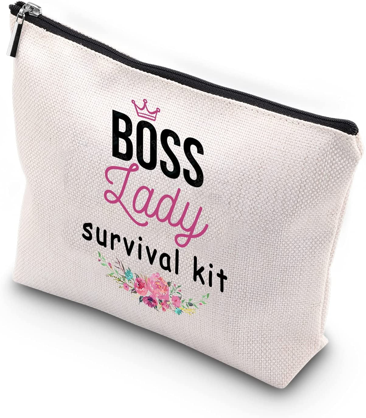 Boss Lady Survival Kit Zipper Pouch Makeup Bag Gift for Boss Women, National Bosses Day Gifts