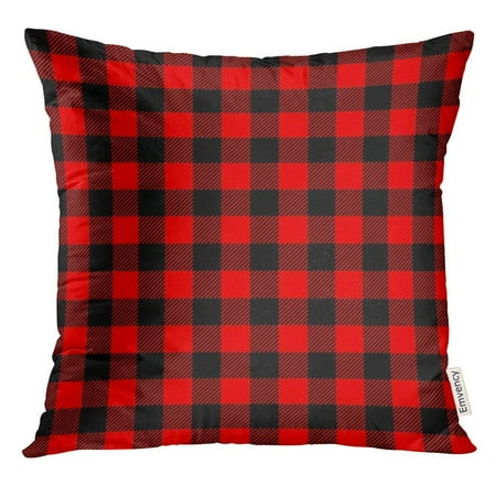 Usart Plaid Checkered Pattern With Black Red Stripes And Squares