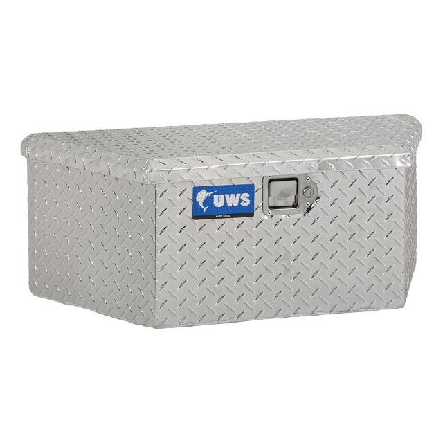 UWS TBV-34-LP Tool Box Trailer Tongue Box; Single Lid; Diamond Tread; Bright; Aluminum; 17 Inch Length x 34-5/8 Inch Width x 13 Inch Height