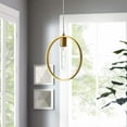 thumbnail image 2 of Industrial Country Farm Beach House Living Lounge Kitchen Room Pendant Ceiling Light Fixture, Brass Metal Steel Steel, Gold, 2 of 4