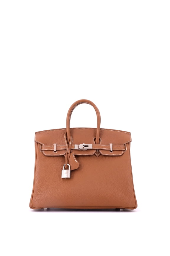 Pre-Owned Birkin Handbag Gold Togo with Palladium Hardware 25 By Rebag