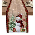 thumbnail image 3 of Caminos de mesa con diseño de árbol de Navidad, muñeco de nieve, decoración de mesa de comedor para cocina, estilo rústico, Navidad, caminos de mesa de lino para decoración de bodas, 3 of 4