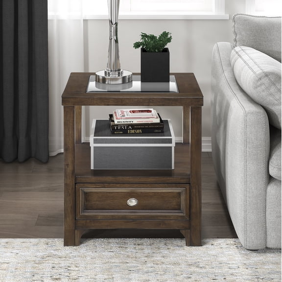 OakvillePark Nashua End Table, Charcoal Brown