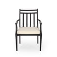 thumbnail image 3 of Christopher Knight Home Delmar Outdoor Dining Chair with Cushion (Set of 2) by  - 26.10" W x 24.50" D x 36.00" H Matte Black+Beige, 3 of 5