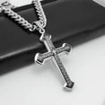 thumbnail image 5 of QQTDFG Mens 7mm Cuban Necklace Chain with Stainless Steel Bible Verse Big Cross Pendant-22 in, 5 of 8