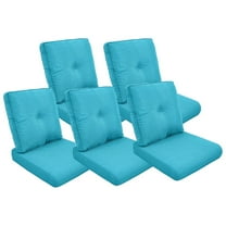 POCASSY Patio Furniture Cushions Set of 5, 22.5"*22.5" Outdoor Cushion for Patio Furniture, Water Resistant, Fade Resistant, Deep Seat and High Back Cushion for Chair, Sofa, and Couch, Turquoise