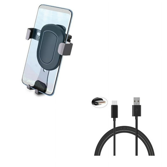 Car Mount & 6ft USB Cable for Samsung Galaxy S22,Ultra,S21,Ultra,S20 Ultra,Plus,Fan Edition,FE 5G - Air Vent Holder Dock   Charger Cord Power Combo