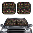 thumbnail image 2 of Gaeub Mexican Flower 2 Print 2-Piece Windshield Sun Shade,Foldable Car Front Window Sunshade,for Most Cars SUV Truck,Heat Blocker Visor Protector-Small, 2 of 6