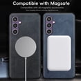 thumbnail image 4 of Magnetic For Magsafe Leather Case For Samsung Galaxy S24 S23 S22 Ultra S23 FE S21 Plus Luxury Wireless Charge Phone Back Cover, 4 of 5