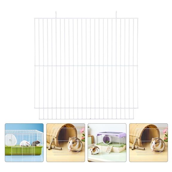LOLIPPYY 2Pcs White Iron Mesh Pet Partition Panel Small Animal Cage Divider for Rodent Habitat
